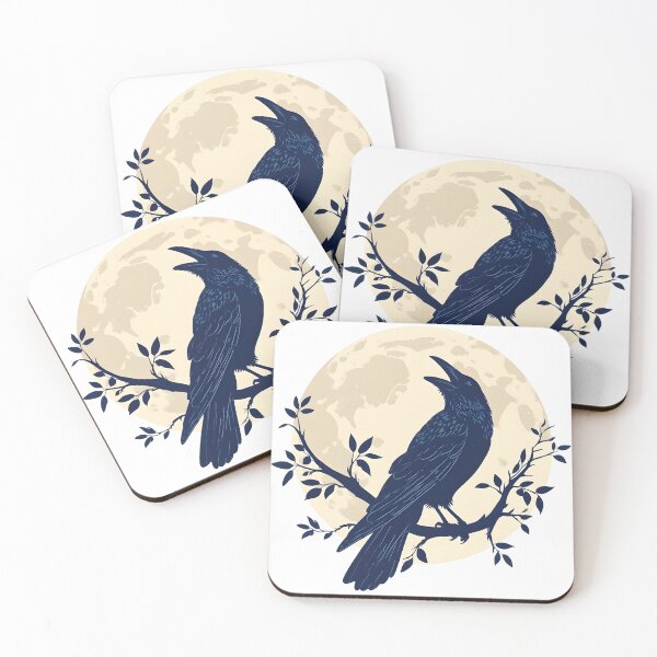 Artikelvorschau, Rabe im Vollmond – Gotische Nachtsilhouette entworfen und verkauft von Karolina’s Cozy Creations.