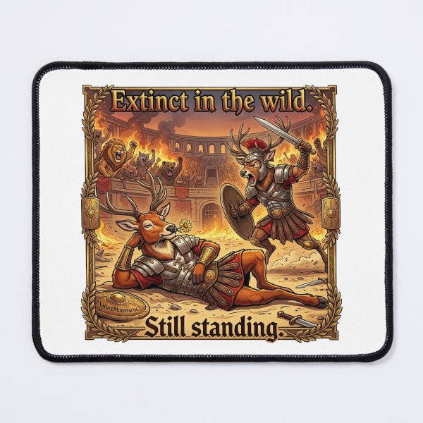 Item preview, Funny Deer Gift - Extinct Père David's Deer Gladiator T-Shirt - Extinct In The Wild - Wildlife Humor - Animal Lover Gift designed and sold by Nature & Moustaches.