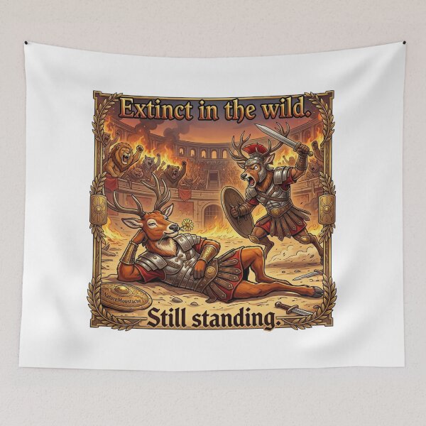Item preview, Funny Deer Gift - Extinct Père David's Deer Gladiator T-Shirt - Extinct In The Wild - Wildlife Humor - Animal Lover Gift designed and sold by Nature & Moustaches.