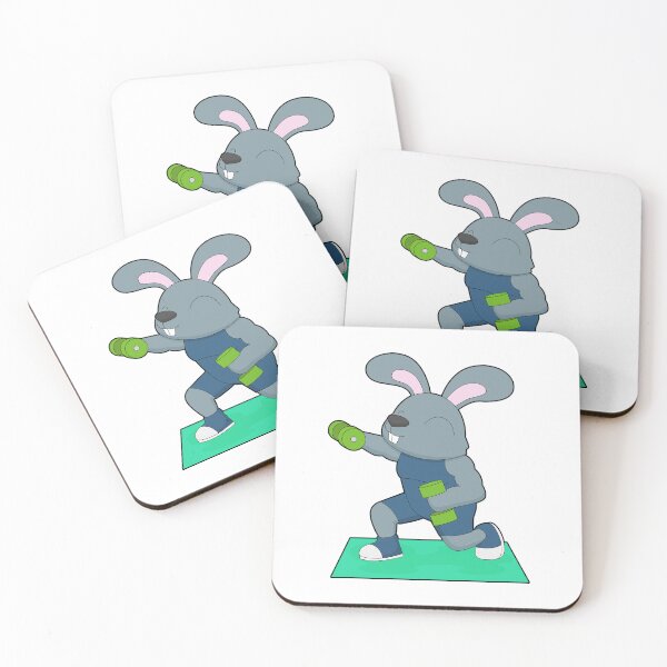 Item preview, Rabbit Bodybuilder Dumbbells Bodybuilding designed and sold by Snabdesign84.
