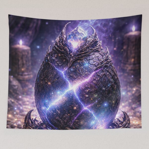 Item preview, Celestial Dragon Egg – Mystical Energy, Cosmic Power, Glowing Purple Aura, Divine Relic designed and sold by DrakariArt.
