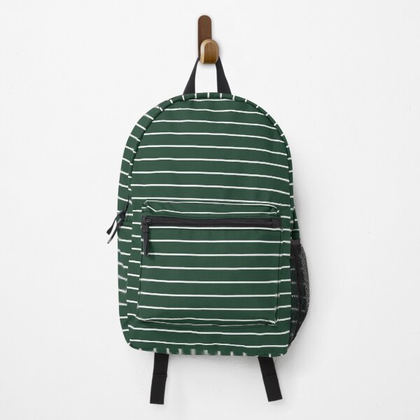 Item preview, Forest Green And White horizontal Pinstripes Pattern designed and sold by pattern-archive.