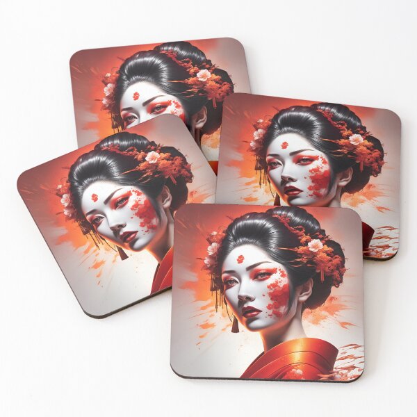 Item preview, Geisha orange and red splash  designed and sold by Coolparrotgirl.