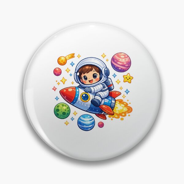 Item preview, Cute Child Astronaut Riding Rocket - Colorful Space Adventure designed and sold by MKreative Studio.