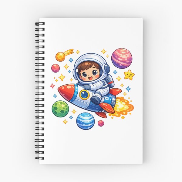 Item preview, Cute Child Astronaut Riding Rocket - Colorful Space Adventure designed and sold by MKreative Studio.