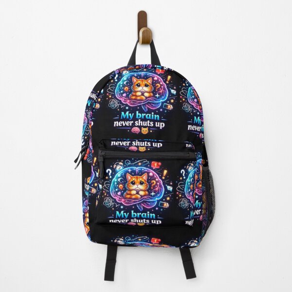 Item preview, Overthinking Cat Brain Anxiety Design designed and sold by Moody Vibes Studio.
