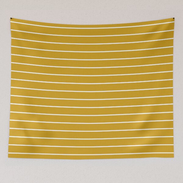 Item preview, Mustard And White horizontal Pinstripes Pattern designed and sold by pattern-archive.