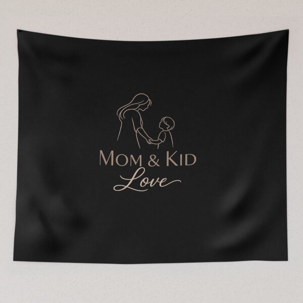 Item preview, Mom & Kid Love - Minimalist Line Art Typography Design designed and sold by MKreative Studio.