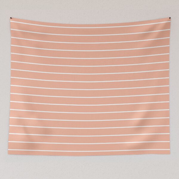 Item preview, Peach And White horizontal Pinstripes Pattern designed and sold by pattern-archive.