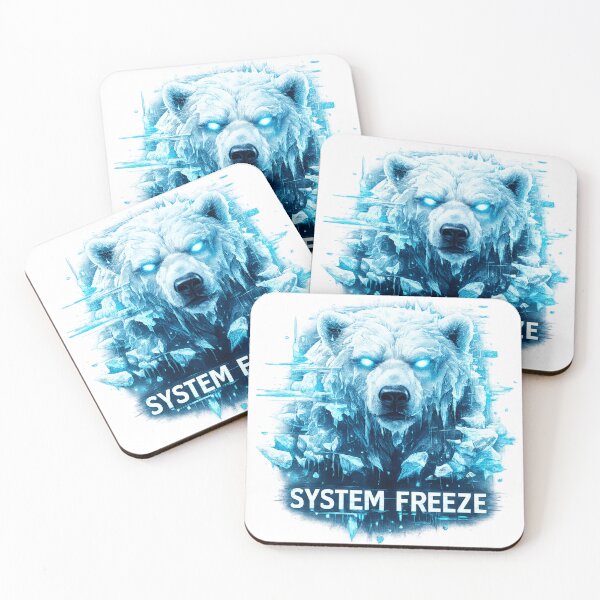 Item preview, Glitch Ice Bear – System Freeze Cyberpunk Polar Bear Neon Blue designed and sold by unglaublichGut.