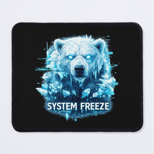 Item preview, Glitch Ice Bear – System Freeze Cyberpunk Polar Bear Neon Blue designed and sold by unglaublichGut.