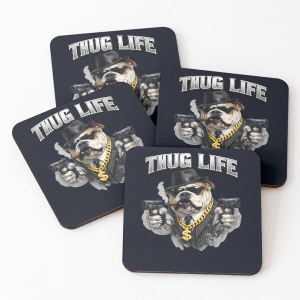 Item preview, Thug Life Bulldog ? Gangster Dog with Guns, Gold Chain & Cigar – Epic Streetwear Meme Art designed and sold by Imagetore.