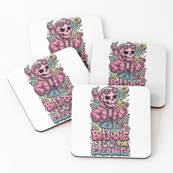 Item preview, New School Baddie Skeleton Sticker | “Baddie for Eternity” Hot Pink Y2K Goth Glam Art designed and sold by Eart98.