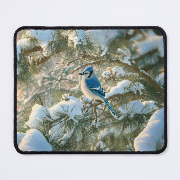 Item preview, A Blue Jay darting in snowy pine branches, Birds in Motion designed and sold by CDC40.