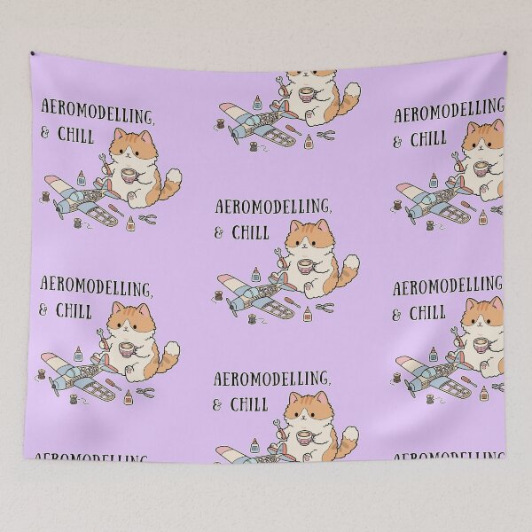 Item preview, Aeromodelling and Chill Fluffy Cat Kawaii Art designed and sold by Blupunk.