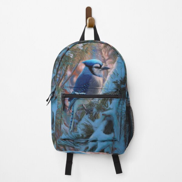 Item preview, A Blue Jay darting in snowy pine branches, Birds in Motion designed and sold by CDC40.