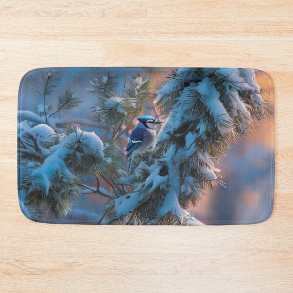 Item preview, A Blue Jay darting in snowy pine branches, Birds in Motion designed and sold by CDC40.