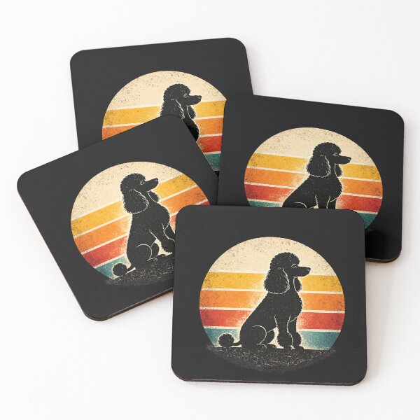 Item preview, Poodle Sunset Silhouette Retro Dog Lover Elegant Poodle Gift designed and sold by ZEBBEDE - Minimal Streetwear .
