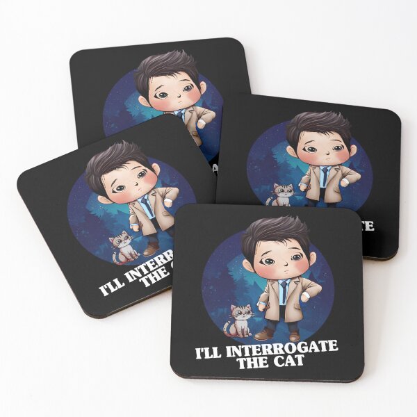 Item preview, I’ll Interrogate The Cat Funny Castiel Quote Supernatural Fanart designed and sold by Say It With Ink.