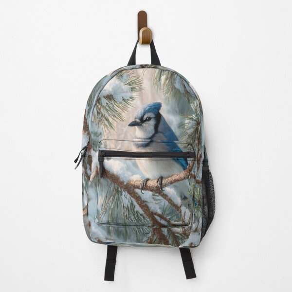 Item preview, A Blue Jay darting in snowy pine branches, Birds in Motion designed and sold by CDC40.