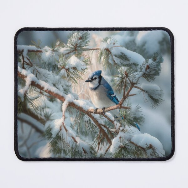 Item preview, A Blue Jay darting in snowy pine branches, Birds in Motion designed and sold by CDC40.