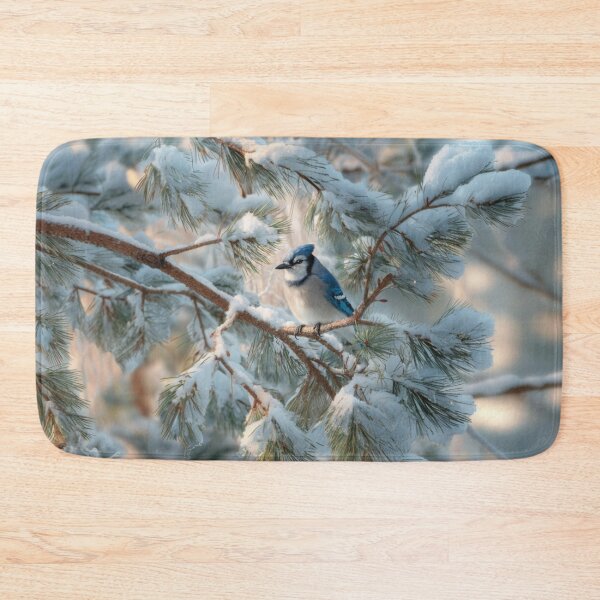 Item preview, A Blue Jay darting in snowy pine branches, Birds in Motion designed and sold by CDC40.