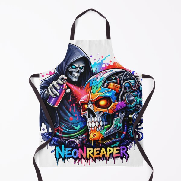 Item preview, Neon Reaper Cyber Skull Graffiti Design, Streetwear  designed and sold by jimbo7664.