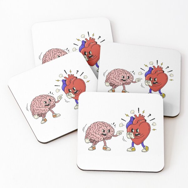 Item preview, Brain vs Heart – Retro Cartoon Characters Fighting designed and sold by LaPolilladPapel.