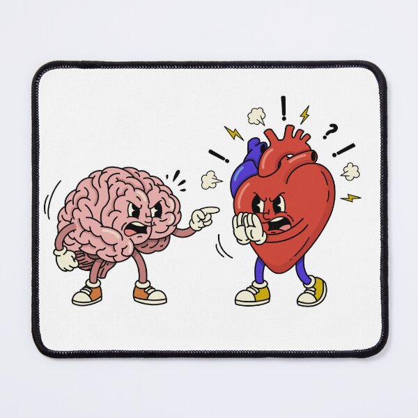 Item preview, Brain vs Heart – Retro Cartoon Characters Fighting designed and sold by LaPolilladPapel.