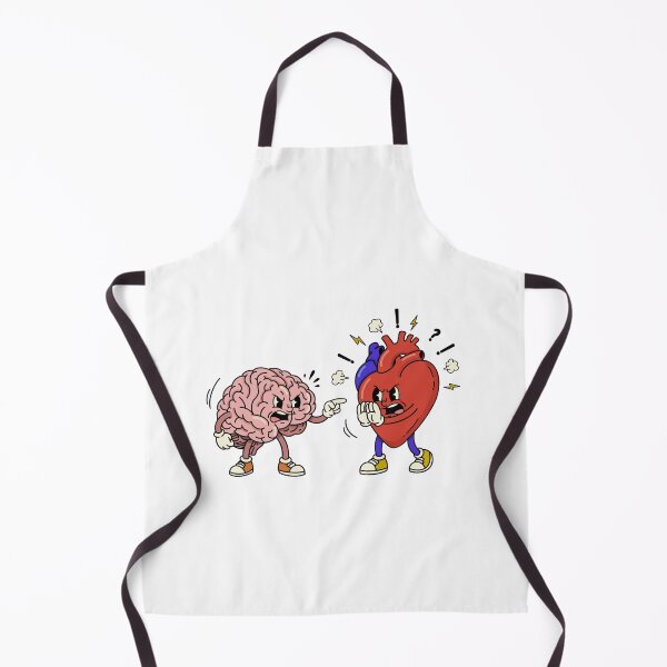 Item preview, Brain vs Heart – Retro Cartoon Characters Fighting designed and sold by LaPolilladPapel.