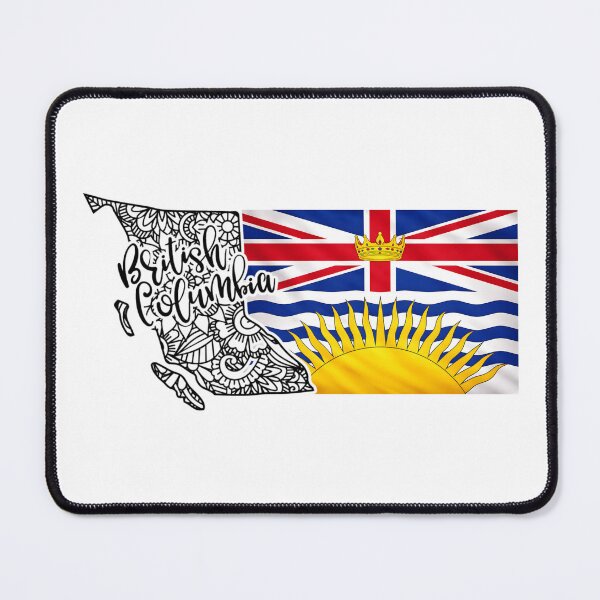 Item preview, British Columbia Flag & Doodle Map | Canada Province Artistic Design designed and sold by ArcticFoxStudio.
