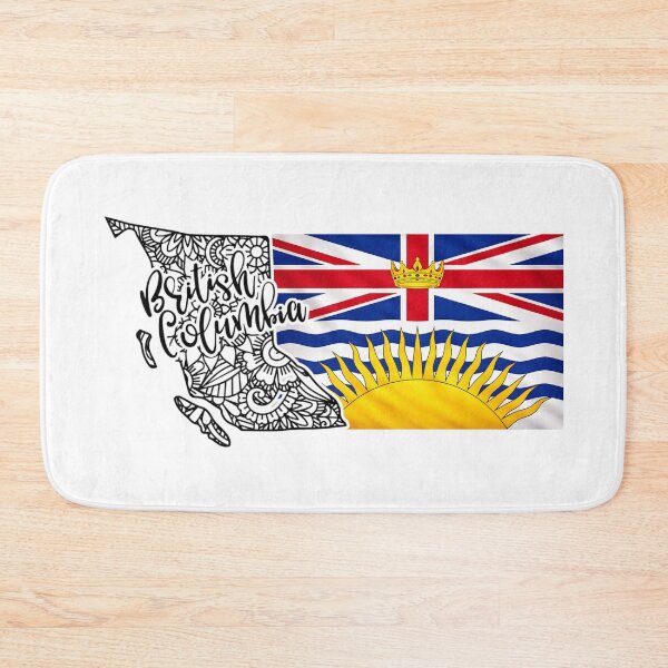 Item preview, British Columbia Flag & Doodle Map | Canada Province Artistic Design designed and sold by ArcticFoxStudio.
