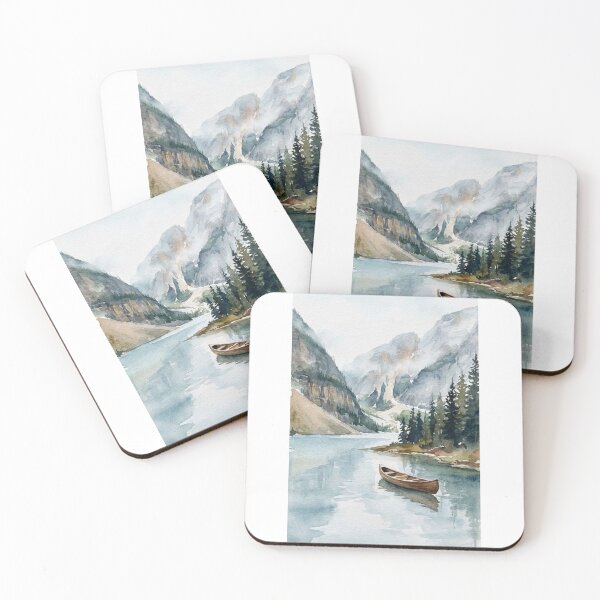 Item preview, Quiet Mountain View with river and boat designed and sold by carlsmart1.