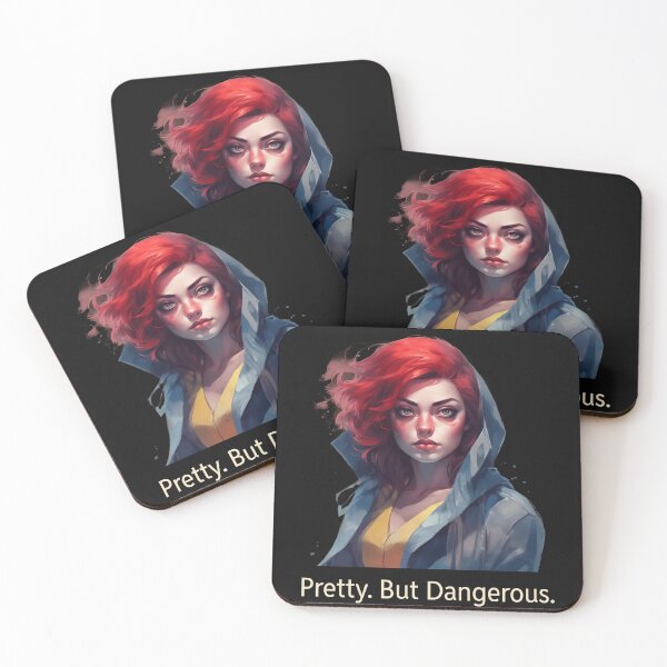 Item preview, Pretty But Dangerous T-Shirt – Attitude Girl Graphic Tee, Bold Aesthetic Streetwear Shirt, Confident Woman Outfit, Red Hair Art Design designed and sold by AM.87.