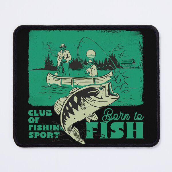 Item preview, Born to Fish Club Retro Bass Fishing Illustration designed and sold by xneii.