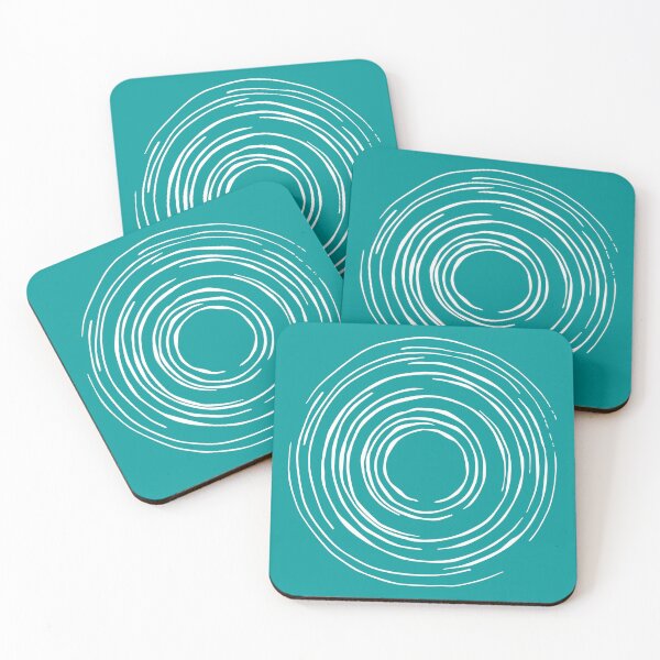 Item preview, Circle II, Line Drawing Symmetric Minimalist Aesthetic Design, Turquoise designed and sold by SWSandraWechner.