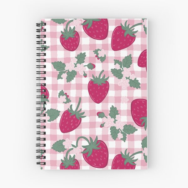 Item preview, pink strawberry gingham  designed and sold by KitschByKate.