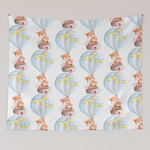 Item preview, Easter Mom and Baby Fox with Balloon - Adorable Spring Fox Animal Gift designed and sold by FuzionRaptor.