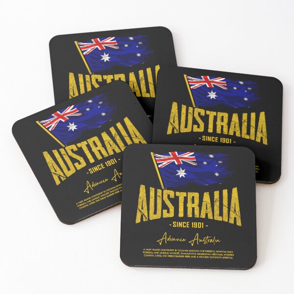 Item preview, Australia Flag Grunge Streetwear Gold Font designed and sold by Ruinn Store.