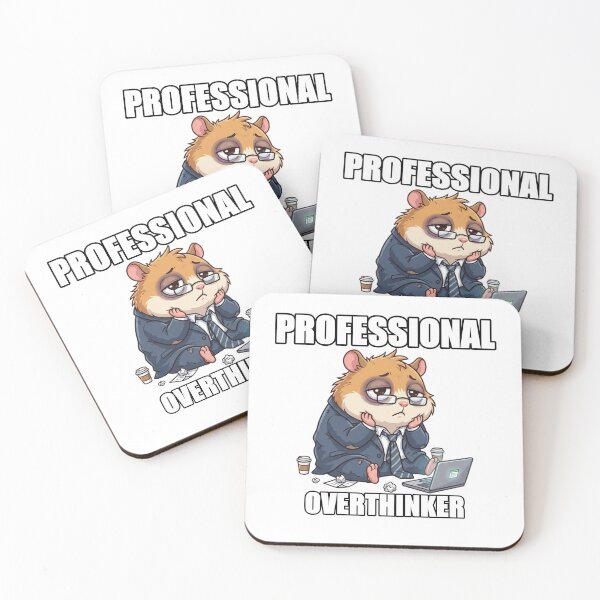 Item preview, Professional Overthinker Hamster Funny Office Burnout Cartoon Design designed and sold by MemeLaundry.