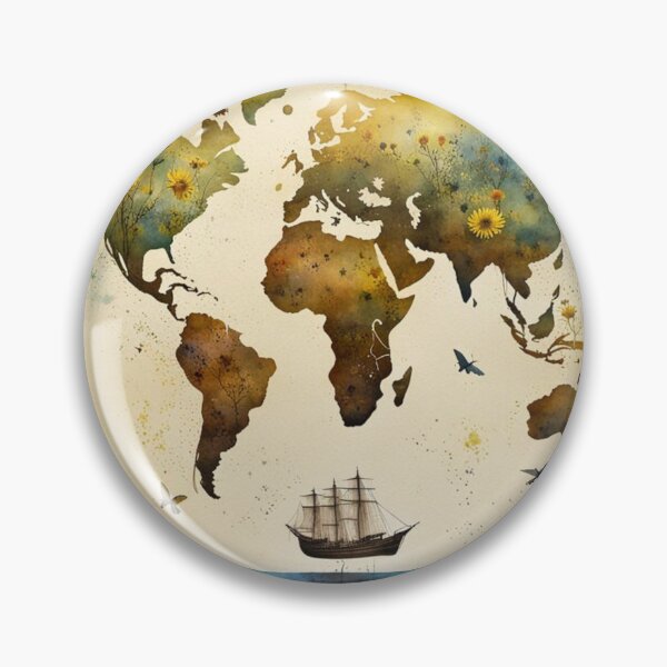 Item preview, Beautiful old map, landscape,  mountains, lake, trees, ocean, sailing designed and sold by Coolparrotgirl.