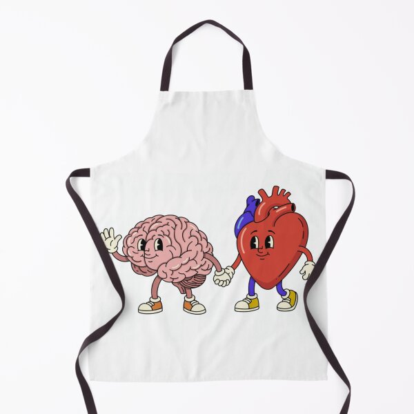 Item preview, Brain & Heart Holding Hands – Retro Cartoon Characters designed and sold by LaPolilladPapel.