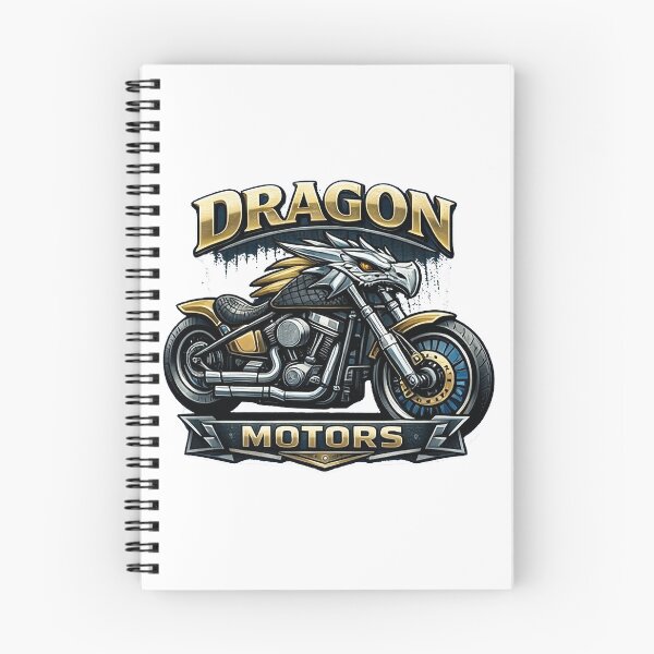 Item preview, Dragon Motors Custom Chopper Motorcycle Gold Chrome Biker Art designed and sold by SasquatchTrail.