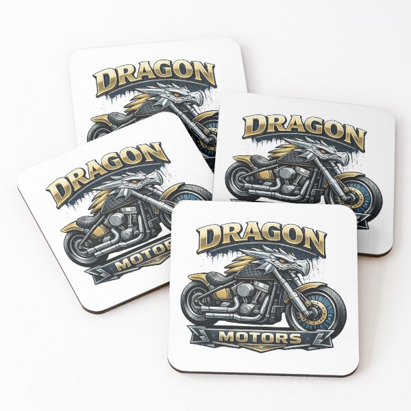 Item preview, Dragon Motors Custom Chopper Motorcycle Gold Chrome Biker Art designed and sold by SasquatchTrail.