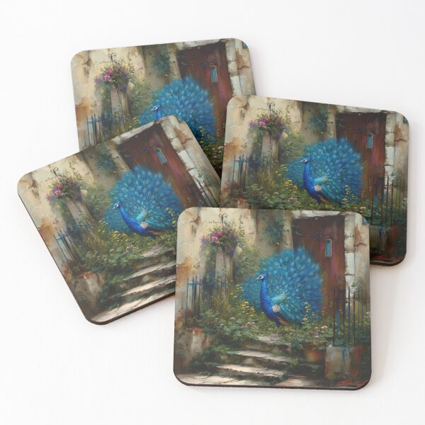 Item preview, A majestic Peacock displaying its full tail in a palace garden, Birds in Motion designed and sold by CDC40.