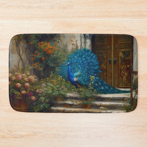 Item preview, A majestic Peacock displaying its full tail in a palace garden, Birds in Motion designed and sold by CDC40.