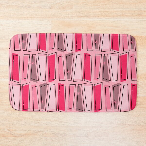 Item preview, Pink Retro Geometric Mid Century Modern Pattern designed and sold by Vileprint.
