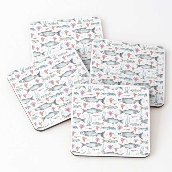 Item preview, Watercolor Fish and Coral Pattern  designed and sold by silviaol.