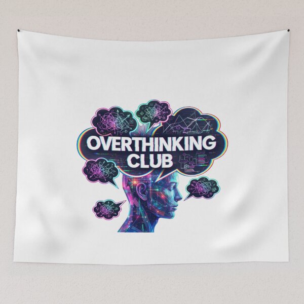 Item preview, Overthinking Club Neon Glitch Aesthetic designed and sold by agaa-vibes-studio.