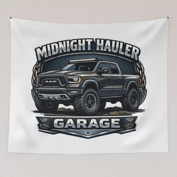 Item preview, Midnight Hauler Garage Black Ram Pickup Truck Off-Road 4x4 Design designed and sold by SasquatchTrail.